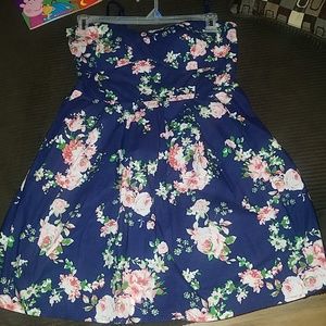 Navy and floral dress